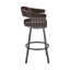 Tabouret pivotant en similicuir Robinett avec base et accoudoirs en métal-349604301-351080143-351080179