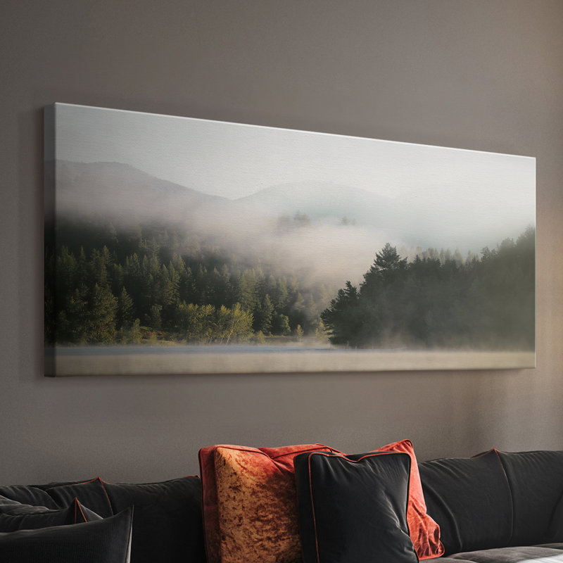 Misty Serenity - Toile tendue avec châssis - Prêt à accrocher, H 12 po x l 30 po