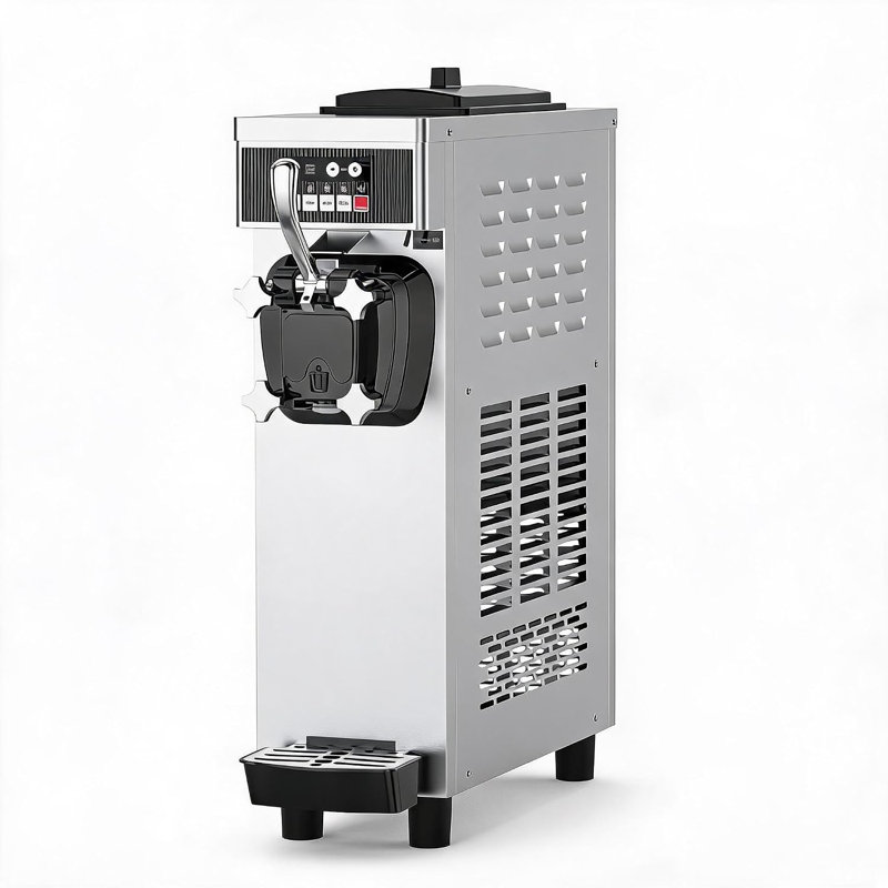 Commercial Soft Serve Ice Cream Machine with LED Display & Pre-Cooling | Simple Button Controls for Restaurants, Cafes & Dessert Shops