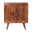 Commode striée à 3 tiroirs en bois massif miel et caramel