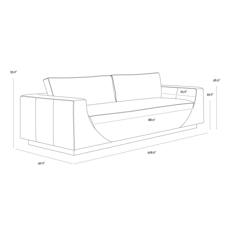 Anakin Sofa, Dark Brown, Tuscany Cognac