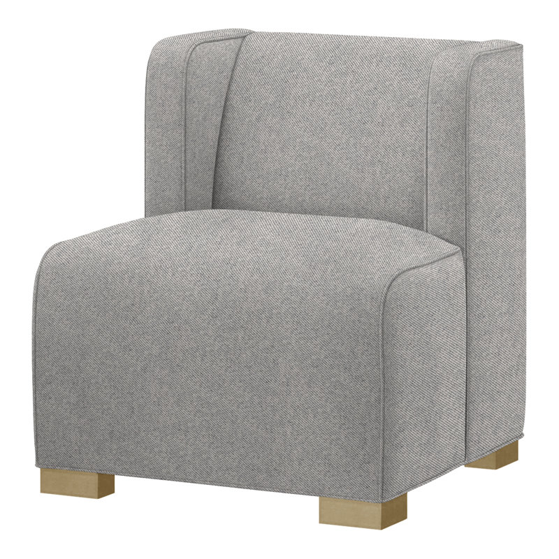 Fauteuil de chambre Joan, Flanelle Perigold Aspen gris clair, Dune