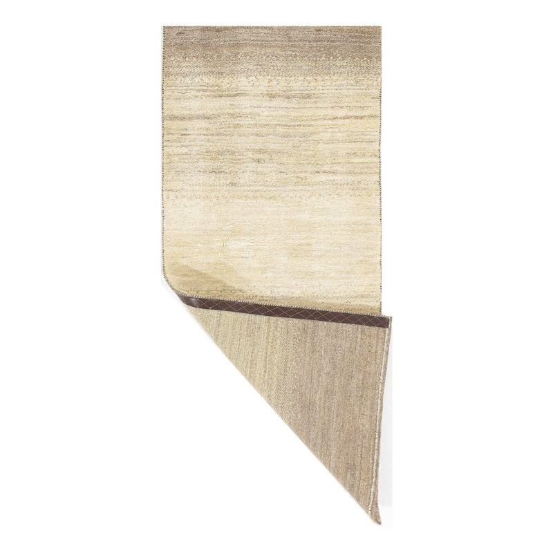 Tapis de couloir en coton / laine de couleur unie sans motif et non tissé à la main 2 pi 6 po x 6 pi 5 po Wylène