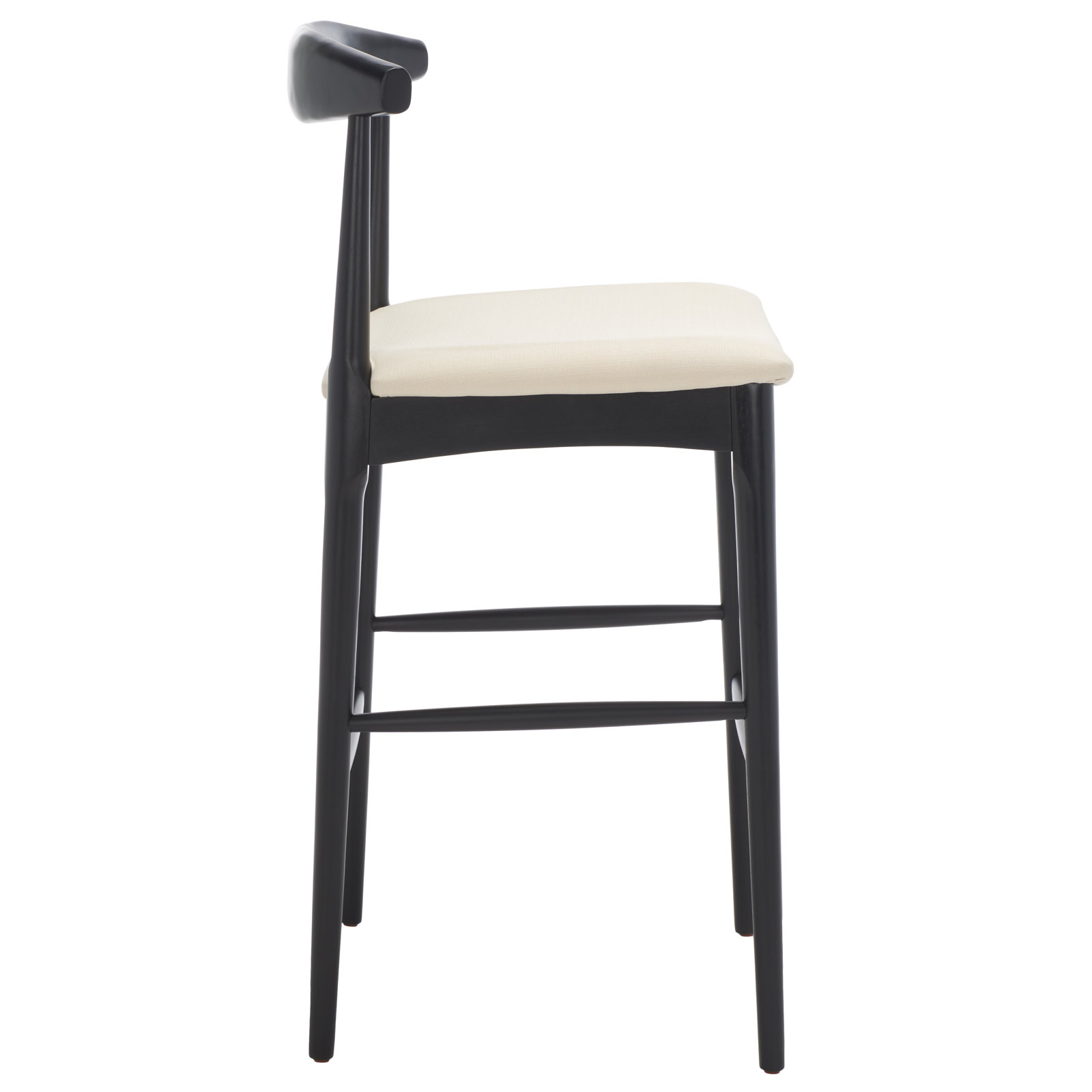 Hank " Bar Stool, Black, Cream, Bar Stool (29.6" Seat Height)