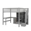 Lit mezzanine double avec bureau en L, armoire, tiroirs et escalier de rangement-1313818499