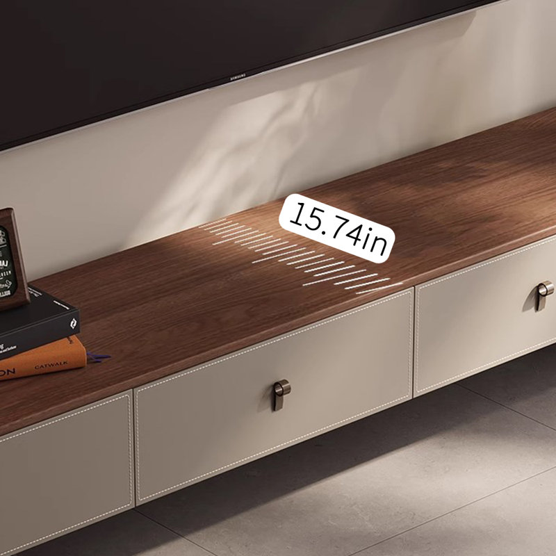 Meuble télé en bois massif au design minimaliste, 94.48"