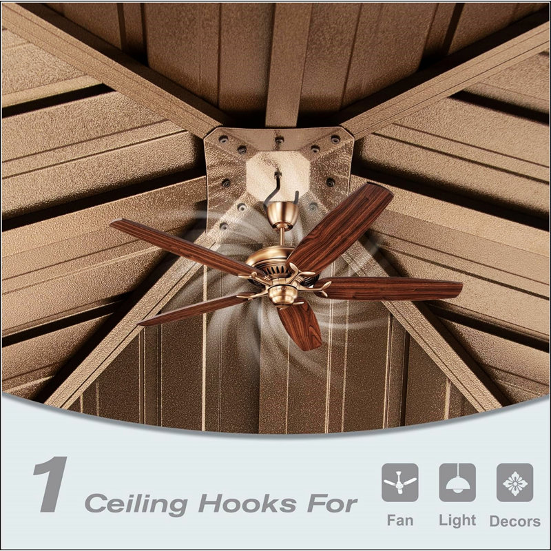 10' x 10' Brown Aluminum Patio Gazebo with Curtains and Netting