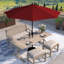 Parasol de marché en aluminium 9 pi avec manivelle et inclinaison Pacifica-1171971048