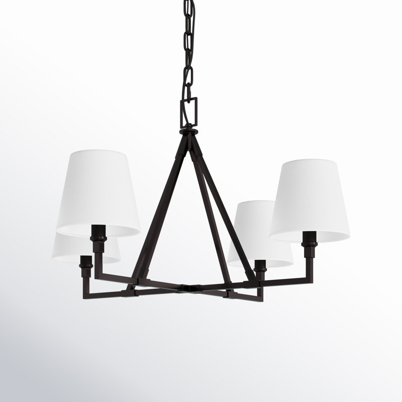 Mattia 4 - Light Dimmable Classic / Traditional Chandelier, Aged Iron, 18.12" H x 31" W x 31" D