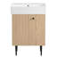 Meuble-lavabo en bois 21,6 po, armoire combinée, meuble de rangement pour salle de bain, lavabo simple en céramique, rangement sur le côté droit-116234266