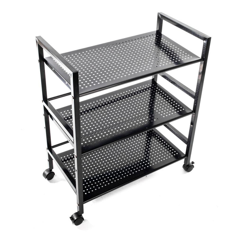30'' H x 24'' W Utility Cart with Wheels, Black