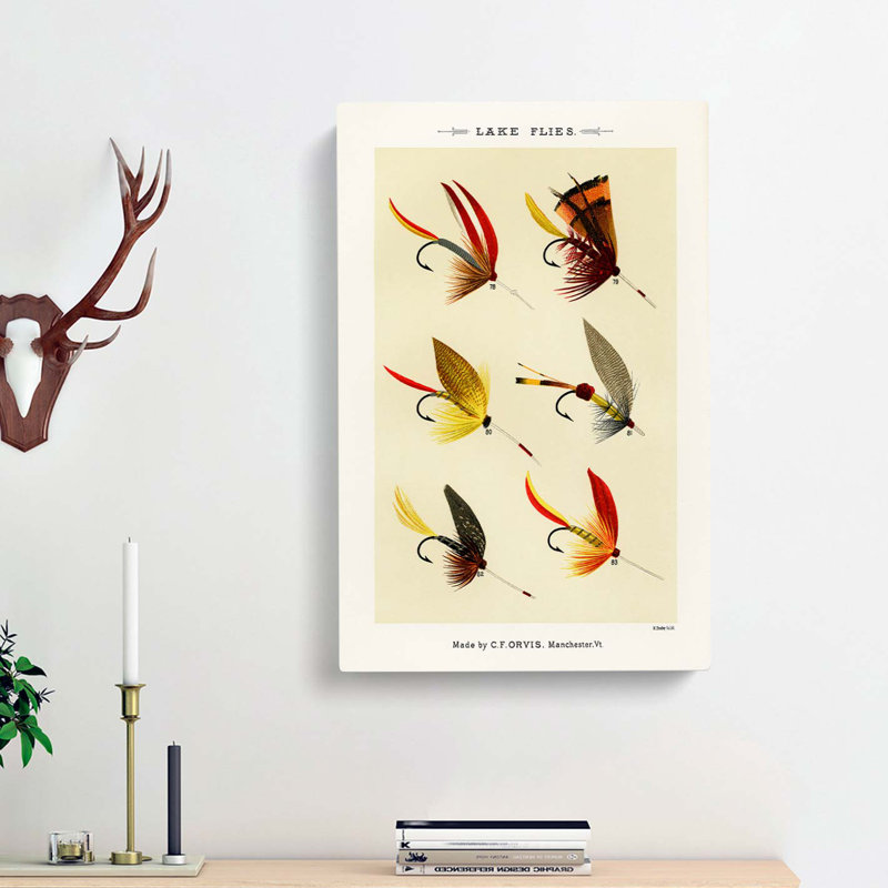 Lake Fishing Flies Version 7 by Mary Orvis Marbury - Wrapped Canvas, 50cm H x 35cm W x 3cm D