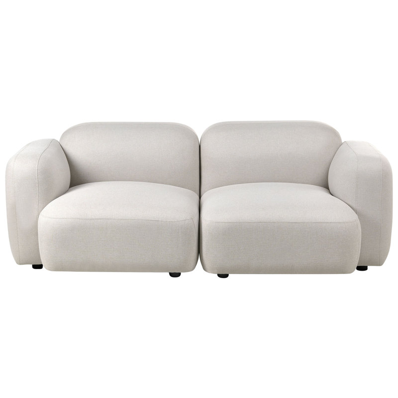 3 Seater Sofa, Beige Polyester