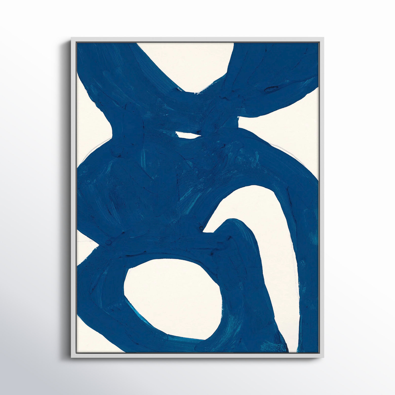 Blue Harmony 1 by Andrea Stokes, White Framed, 38" H x 30" W x 1.375" D