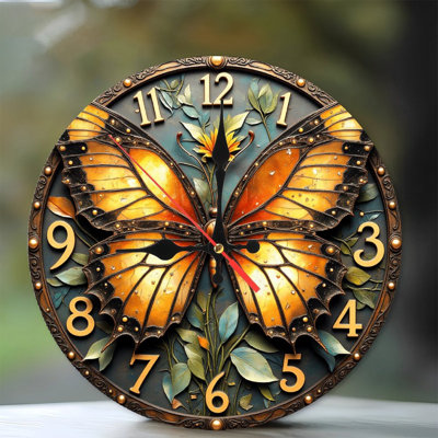 Horloge murale papillon