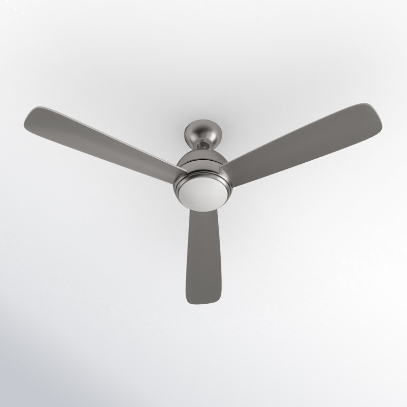 Erina 52'' Ceiling Fan with LED Lights, Silver, Brushed Steel