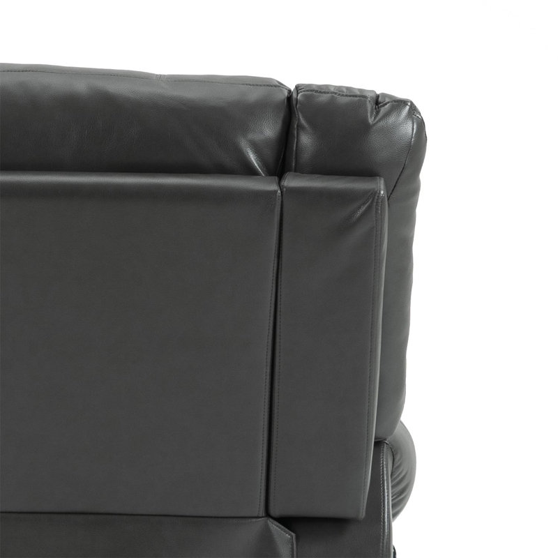 Fauteuil inclinable électrique en cuir Kyrian, Similicuir gris