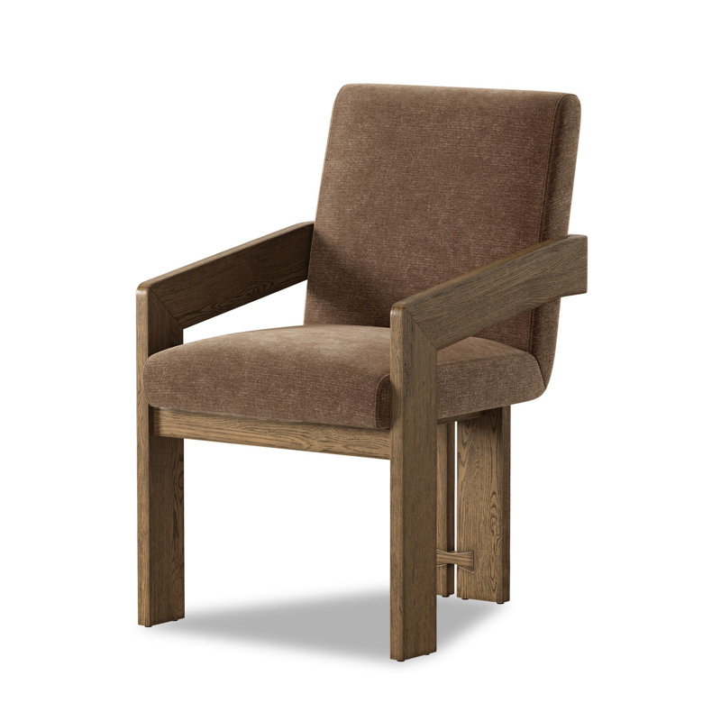 Roxy Upholstered Arm Chair, Smoked Grey, Somerton Ash