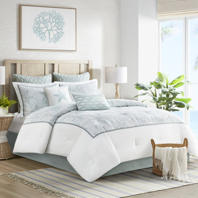 Édredon blanc - La literie en coton avec broderie comprend un édredon, une jupe de lit, une jupe décorative foncée à densité de tissage 200