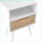 White Rattan Coffee Table with Solid Wood Legs for Living Room/Bedroom, 120lbs Capacity &amp; Drawer Storage