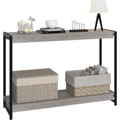 Console Table for Entryway,2-Tier 40" Narrow Entry Table with Shelf for Living Room, Farmhouse Rustic Console Tables for Entryway, Living Room, Hallwa