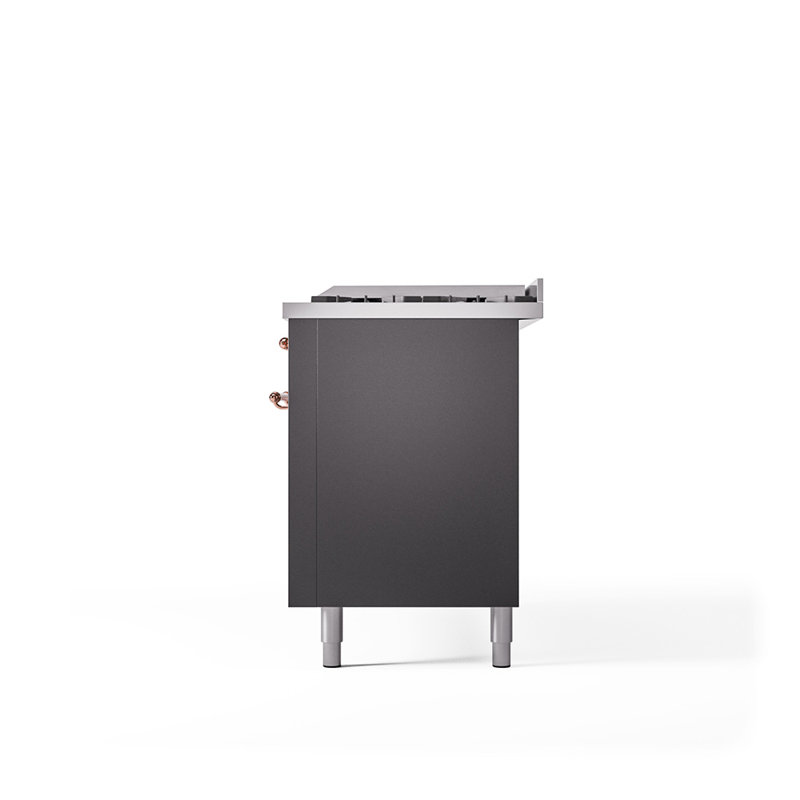 Cuisinière à double combustible de 60 po avec 9 brûleurs scellés et plaque chauffante (porte pleine) Nostalgie II de la série ILVE