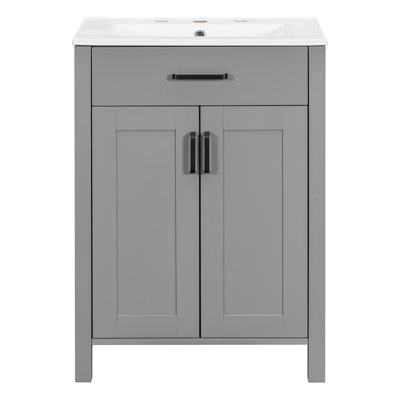 Meuble-lavabo moderne de 48 pouces avec lavabo en céramique