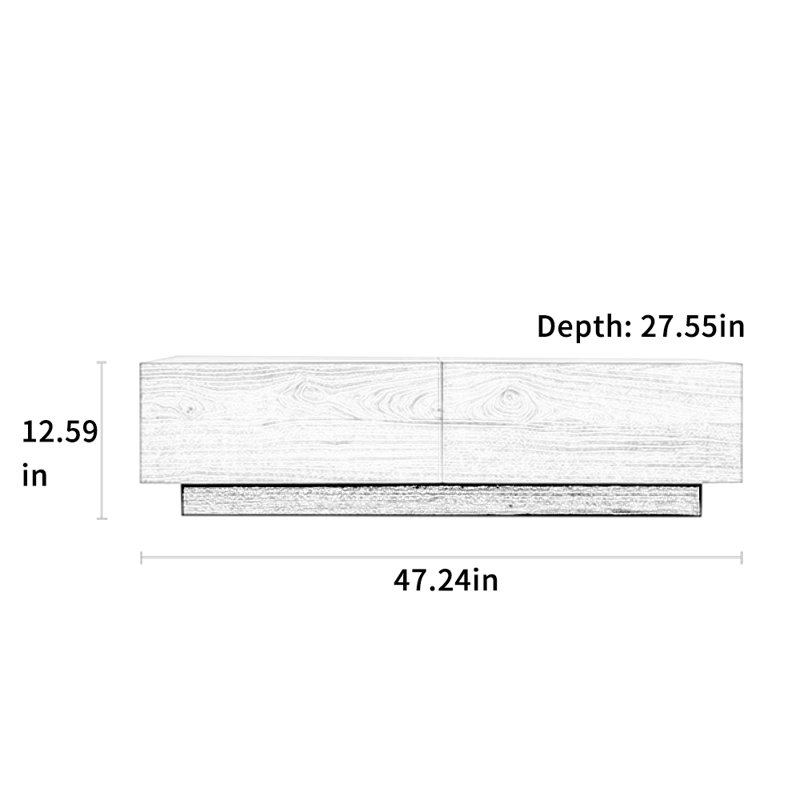 Table basse moderne et minimaliste, Brun