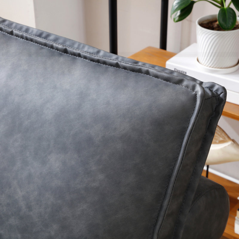 Repose-pieds multi-usages en similicuir, Gris foncé