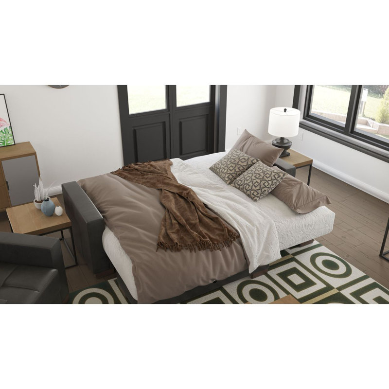 Chaise longue convertible avec rangement Primenest Nimbusflow, Noir