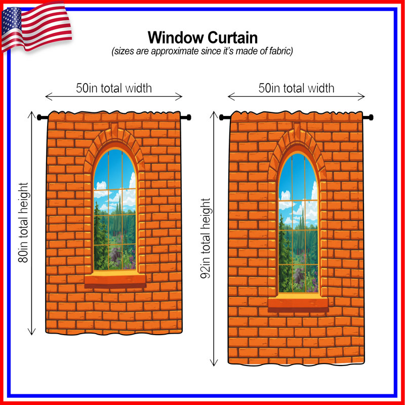 Rideaux de fenêtre Brick Wall, Blockout, 50 po x 92 po - 1 panneau