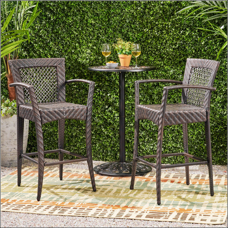 Outdoor 46" Wicker Barstool