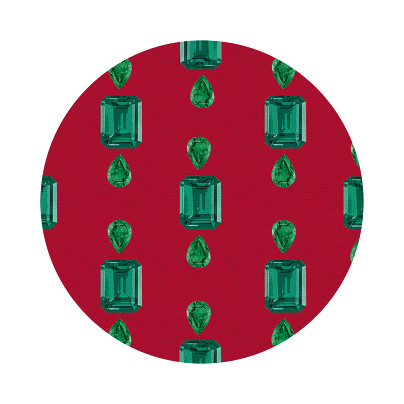 Napperon Gem Emeralds, Rouge, Émeraudes