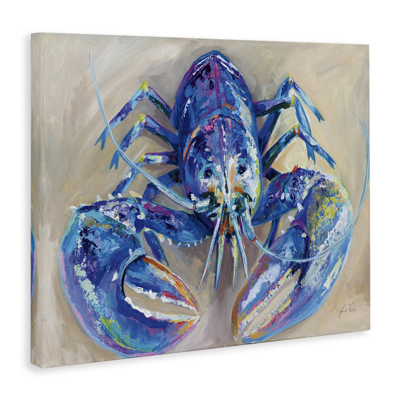  Impression sur toile «Blue Lobster Impression» par Jeanette Vertentes, H 16 po x l 20 po