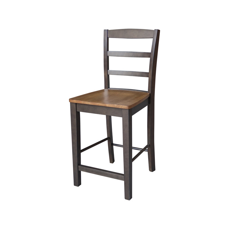 Tabouret de comptoir 24 po Klynn, Hickory / structure en charbon délavé