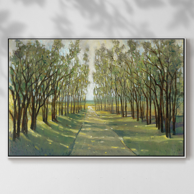 Forest Path encadré sur toile, H 17 po x l 25 po x P 2 po, Blanc