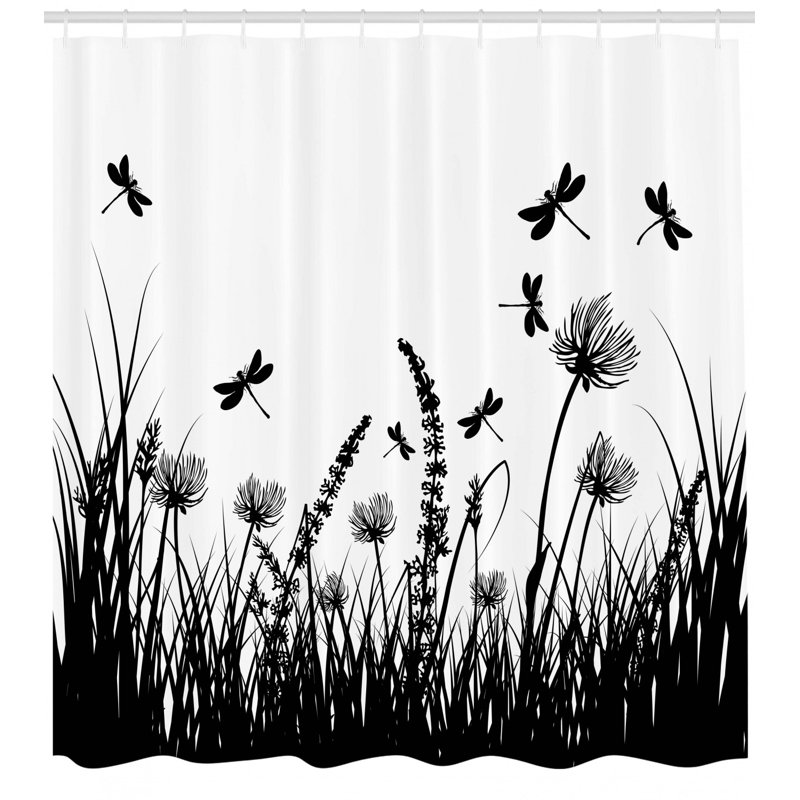Mixed Shower Curtain with Hooks Included, 69" H x 105" W