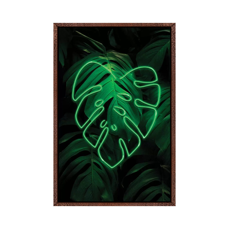 Leaf Art XI by Danilo De Alexandria - Print on Canvas, 101.6 cm H x 66.04 cm W, Classic Brown Wood Framed