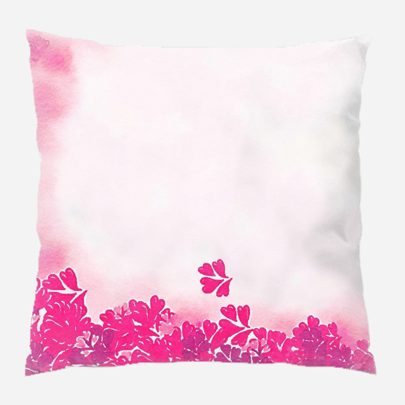 Coussin décoratif aquarelle Maggiemae, Microsuède, Intérieur