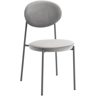 Crowley Velvet Dining Side Chair with Steel Frame and Sponge Filled Seat Stackable Kitchen Chair