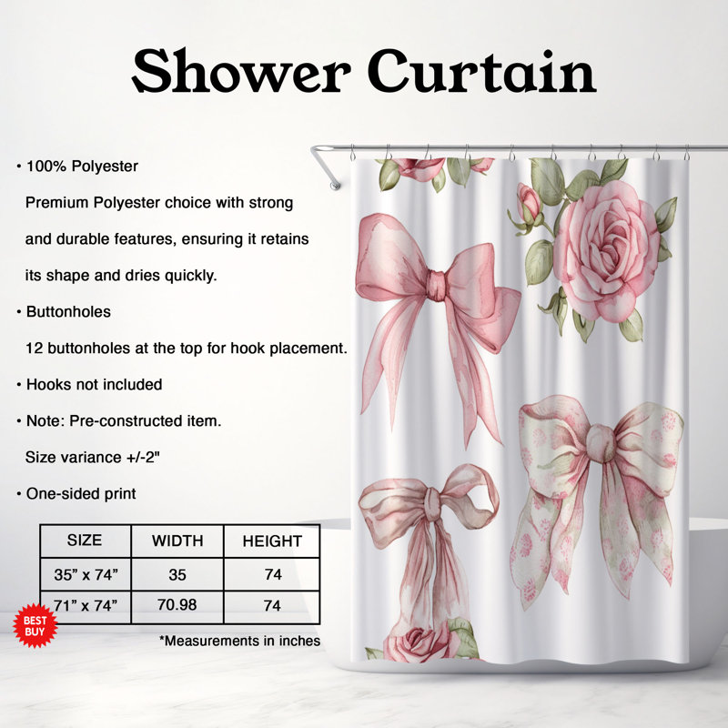 Parents parentaux - Rideau de douche de qualité supérieure 23, H 74 po x l 71 po