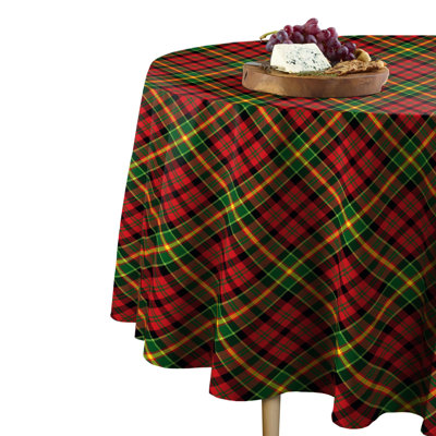 Stofferahn Christmas Plaid Round Tablecloth