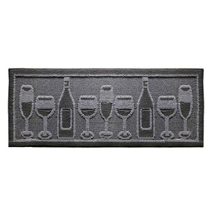 Belenda Non-Slip Safety Water Absorbent Soft Wine Cheers Kitchen Mat Red Barrel Studio