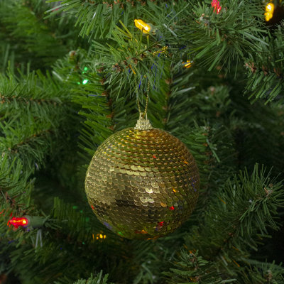 Ornement boule de Noël à paillettes incassable 3 po