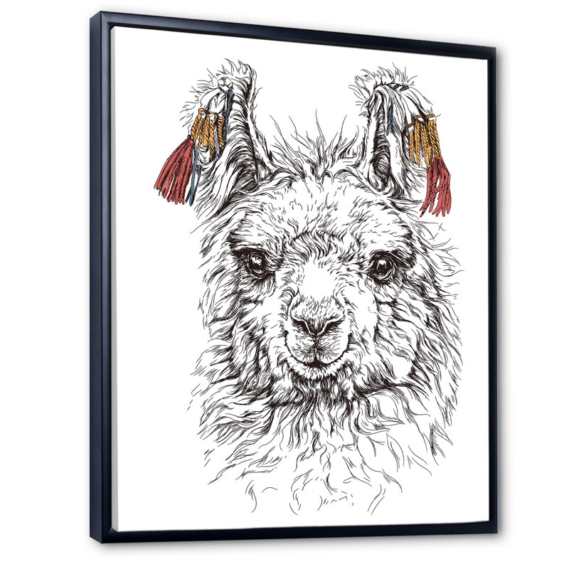 «Cute Lgbt Lama Alpaca», impression sur toile, H 12 po x l 8 po, Cadre flottant noir