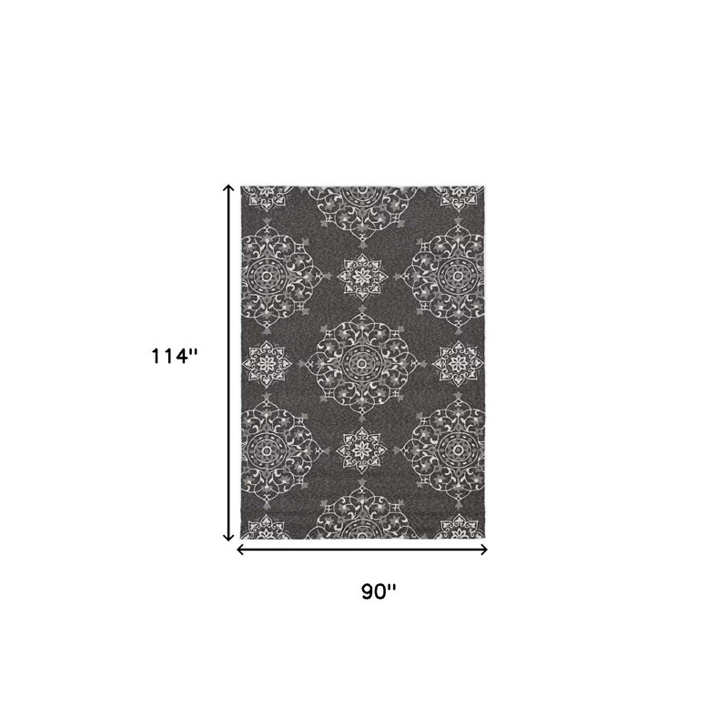 Tapis gris charbon touffeté à la main 8 pi x 10 pi
