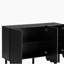Armoire à chaussures minimaliste avec 5 pieds en bois massif, armoire buffet avec tablettes réglables, grande armoire de rangement avec portes ondulées-120109499