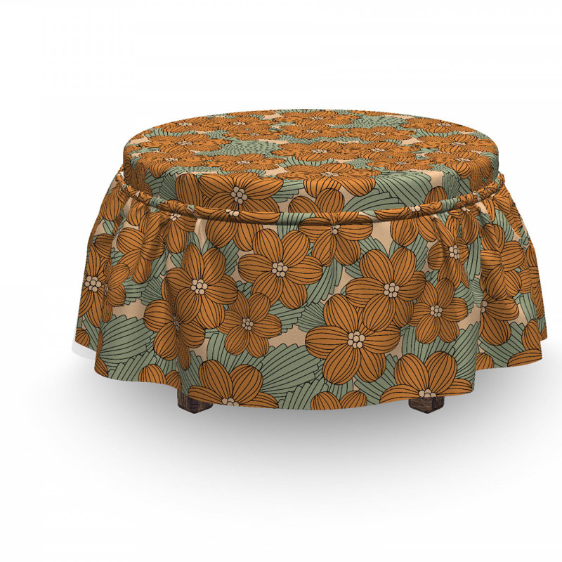 Housse pour repose-pieds chinoise fleurs