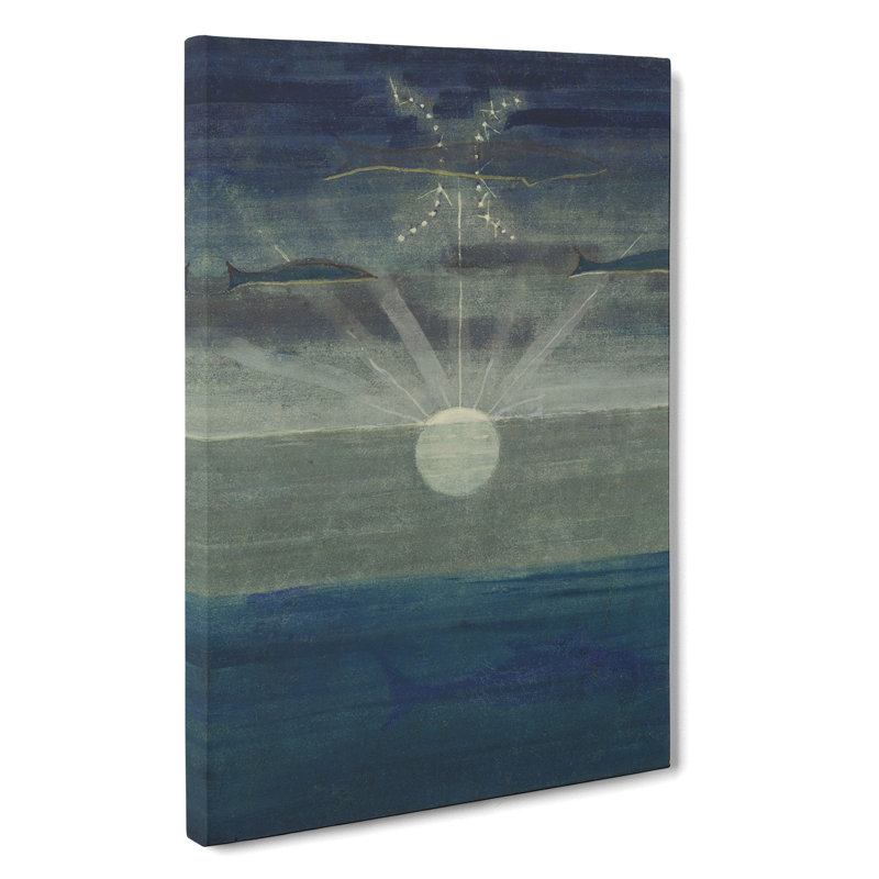 Sun Passing Pisces by Mikalojus Konstantinas - Wrapped Canvas Painting, 35cm H x 35cm W x 3cm D