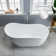 59" x 28" Freestanding Soaking Acrylic Single Slipper Bathtub with Reversible Drain